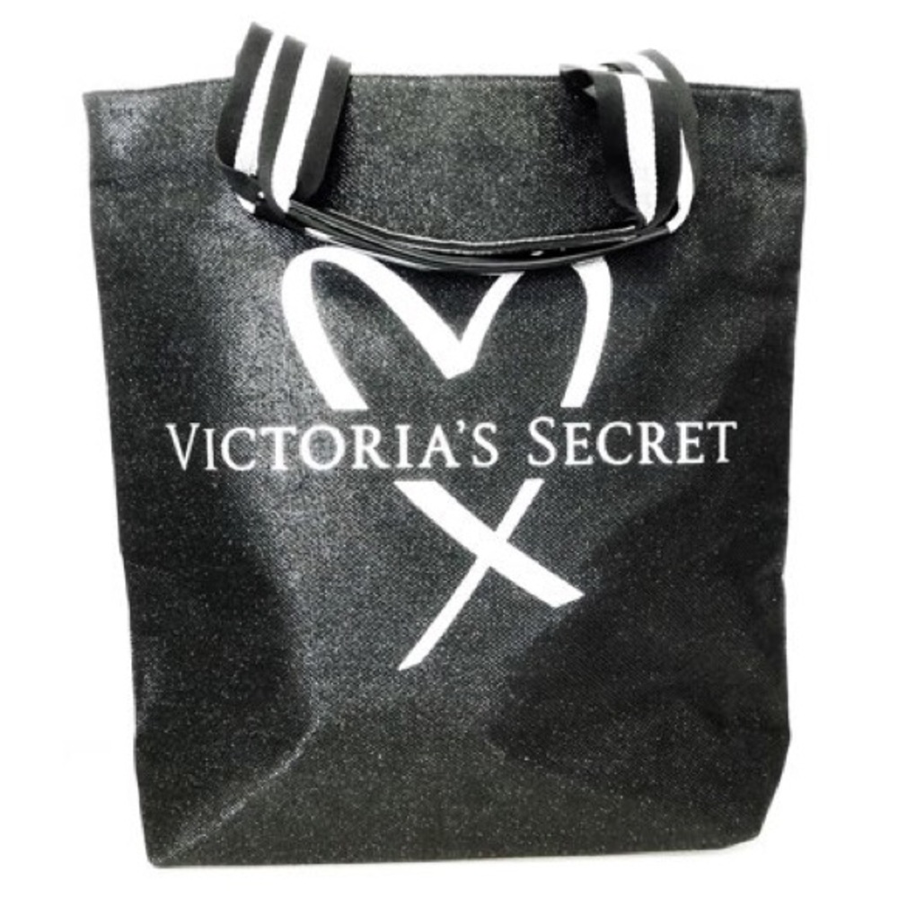 Victoria's Secret Black Glamour Glitter Tote